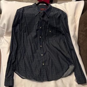 7 For All Mankind long sleeve button shirt. Western look, blue color 100% cotton